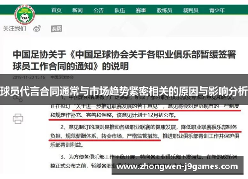 球员代言合同通常与市场趋势紧密相关的原因与影响分析